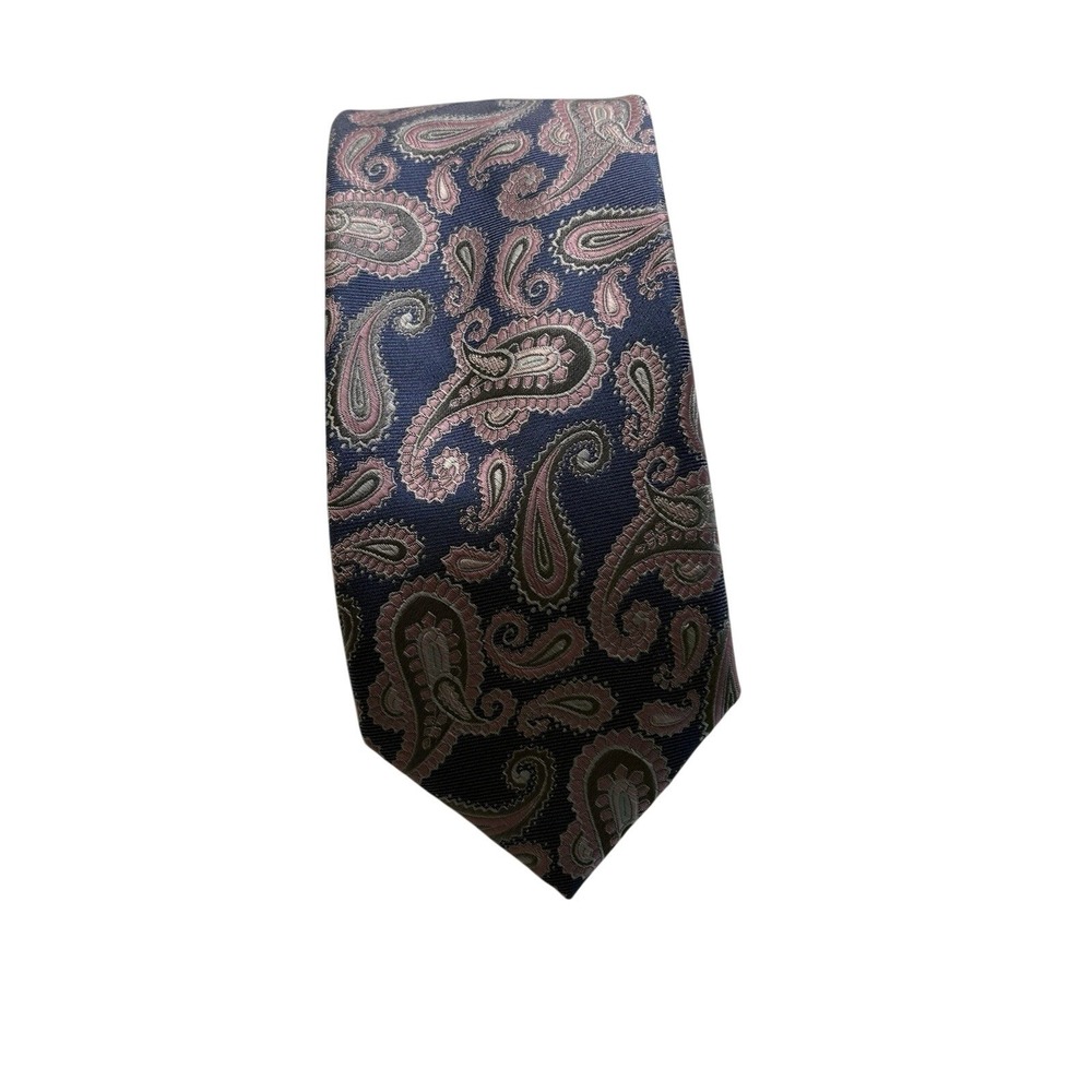Platinum Designs Necktie Mens OS Purple Paisley Vintage Polyester Workwear